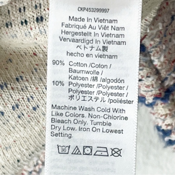 MADEWELL Rainbow Jacquard V-Neck Long Sleeves Sweater, Size Large - Picture 4 of 8